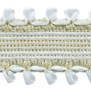 1 1/2&quot; (3.5cm) Woven Braid Trim (Style# 0150HRG) #51185 (White Ivory, Cream Ivory, Off White) Sold By The Yard (36&quot;/3 ft/0.9m)