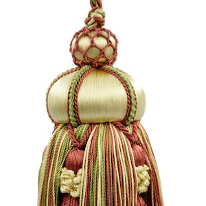 DÉCOPRO 4" (10cm) Key Tassel, 3 1/2" (8.5cm) Loop, accented with Crown Tassels # KTAX4 Royal Orchard Red #LX06 Sold Individually