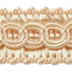 1/2" (1 cm) Podstawowa, solidna taśma pleciona Scroll Gimp Braid Trim # 0050SG, jasnoróżowa #E15 (jasnołososiowa brzoskwinia) 14 jardów (42 stopy/12,5 m) zdjęcie 1