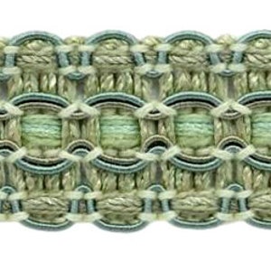 1"   Lavish Gimp Braid Trim (0100VG), Frost Green Multicolor #VNT32 (Light Green, Blue Green, Yellow Green) Sold By The Yard (36"/3 ft/0.9m)