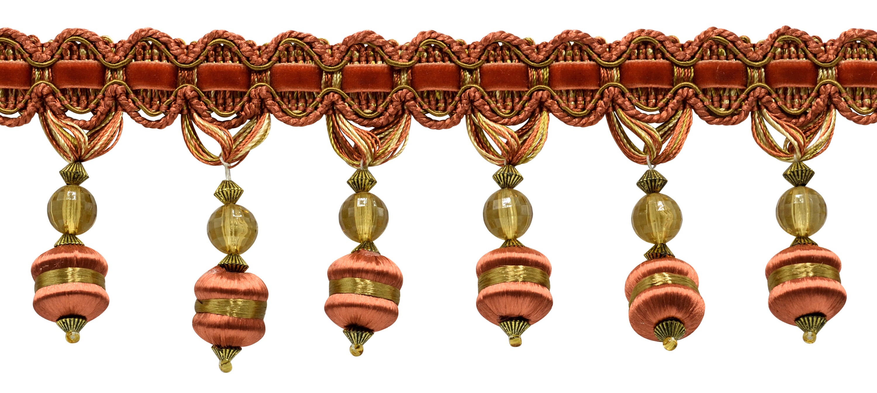 1 Inch Vintage Velvet Ribbon Trim – Rust Medley Multicolor #07H (Copper & Olive Green) – Sold By The Yard For DIY Decor & Crafting