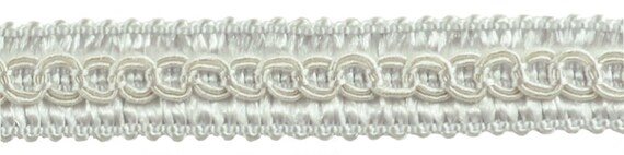 DÉCOPRO 1cm (1/2) Basic Solid Collection Scroll Gimp Braid Trim 0050SG, Pure White # A1 (Bright White) 50m (54.6 yards/164 ft