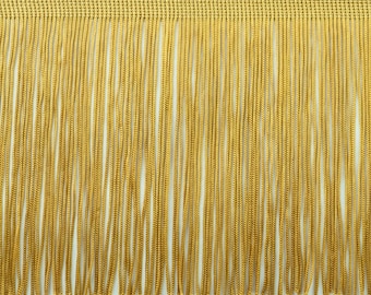 DÉCOPRO 6" (15cm) Chainette Fringe Trim # CF06, Antique Gold #C4 (Dark Yellow Gold) Sold By The Yard (36"/3 ft/0.9m)