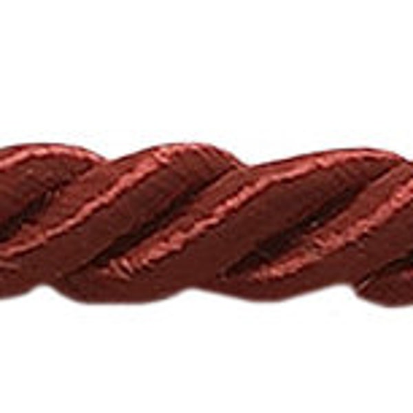 3/16" (0.5cm) Small Twisted 3-ply Rope Cord Trim # 0316NL, Cherry Red #E13 (Dark Crimson Red) 16 Yards (48 ft/14.5m)