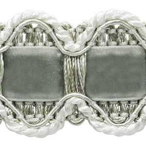 3cm (1 1/4&quot;) Basic Trim Collection Vintage Velvet Gimp Braid Trim (0125VLTG-PY), Grey #79 (Light Grey), Sold By The Yard (36&quot;/3 ft/0.9m)