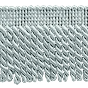 3&quot; (7.5cm) Basic Trim Solid Collection Bullion Fringe Trim | Fringe Trim (BFS3-PY), Cool Grey Solid #79 (Light Grey), 7 Yards (21 ft/6m)