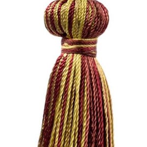 DÉCOPRO 3&quot; (7.5cm) Bell Tassel, 1&quot; (2.5cm) Loop | Craft Tassel BT3 Bistro Beige PR02 (Golden Beige, Wine Red, Yellow Gold) Sold Individually