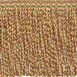 6&quot; (15cm) long  Bullion Fringe Trim, Carnation Pink Multicolor #VNT8 (Rose Pink, Light Beige, Sage Green) Sold By The Yard (36&quot;/3 ft/0.9m)