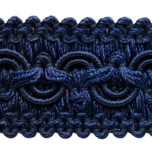 1" (2.5cm) Solid Wide Gimp Braid Trim (0100SG), Navy Blue #J3 (Dark Blue) Sold By The Yard (36"/3 ft/0.9m)