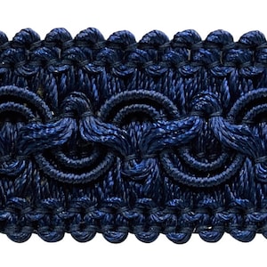 1&quot; (2.5cm) Solid Wide Gimp Braid Trim (0100SG), Navy Blue #J3 (Dark Blue) Sold By The Yard (36&quot;/3 ft/0.9m)