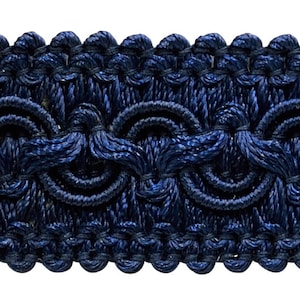 1" (2.5cm) Solid Wide Gimp Braid Trim (0100SG), Navy Blue #J3 (Dark Blue) Sold By The Yard (36"/3 ft/0.9m)