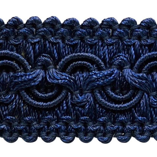1" (2.5cm) Solid Wide Gimp Braid Trim (0100SG), Navy Blue #J3 (Dark Blue) Sold By The Yard (36"/3 ft/0.9m)