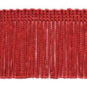 Garniture à franges DÉCOPRO de 5 cm (2 po.) CF02, rouge sang n° J04 (rouge foncé) Vendu au mètre (36 po/3 pi/0,9 m)