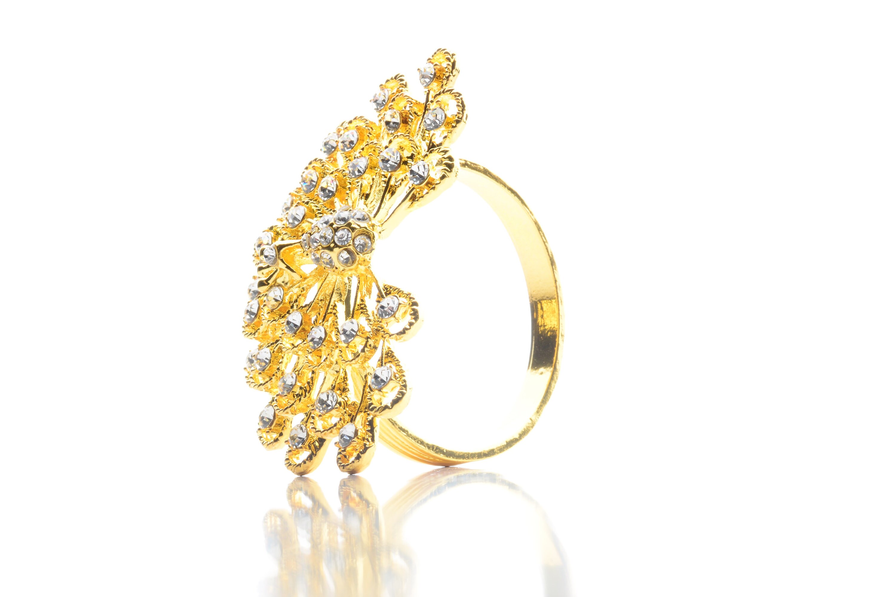 Set di gemelli in oro fatti a mano con pavone: design elegante e