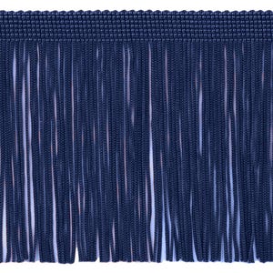 DÉCOPRO 4" (10cm) Chainette Fringe Trim # CF04, Dark Navy Blue #J3 (Dark Blue) Sold By The Yard (36"/3 ft/0.9m)