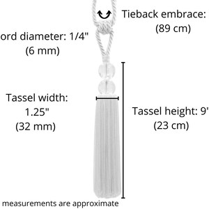 DÉCOPRO クリスタルカーテン＆ドレープタッセルタイバック、タッセル長さ9インチ（22.5cm）、幅35インチ（88.5cm） # TBCRYS9 #6 単品販売 画像 5