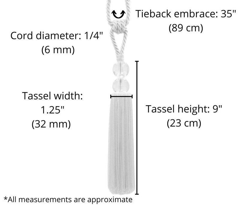 DÉCOPRO クリスタルカーテン＆ドレープタッセルタイバック、タッセル長さ9インチ（22.5cm）、幅35インチ（88.5cm） # TBCRYS9 #6 単品販売 画像 5