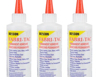 Beacon Fabri Tac Permanent Fabric Glue 8OZ Crafts Art Washable USA Made New  Look