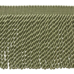 DÉCOPRO 6" (15cm) Decorative Bullion Fringe Trim, Traditional Satiny Finish # BFS6 Sage Green #L83 27 Yards (82 ft/25m)