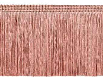 DÉCOPRO 4&quot; (10cm) Chainette Fringe Trim # CF04, Rose Pink #07 (Rose Pink) Sold By The Yard (36&quot;/3 ft/0.9m)