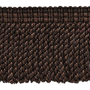 3&quot; (7.5cm) long Fancy Knitted Bullion Fringe Trim (BFV3), Umber Brown Multicolor #VNT27 (Dark Brown) 18 Yards (54 ft/16.5m)