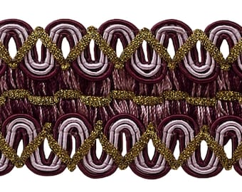 2" (5cm) Wide Noblesse Collection Vintage Gimp Braid Trim (Style# 0200HG) #2927 6 Yards (18 ft/5.5m)