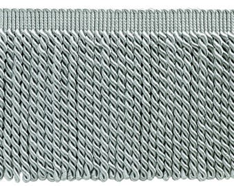 6" (15 cm) Podstawowa kolekcja Solid Traditional Satin Bullion Fringe Trim (Styl nr BFS6), srebrnoszary nr 049 (szaro-srebrny) 5 jardów (15 stóp/4,5 m)