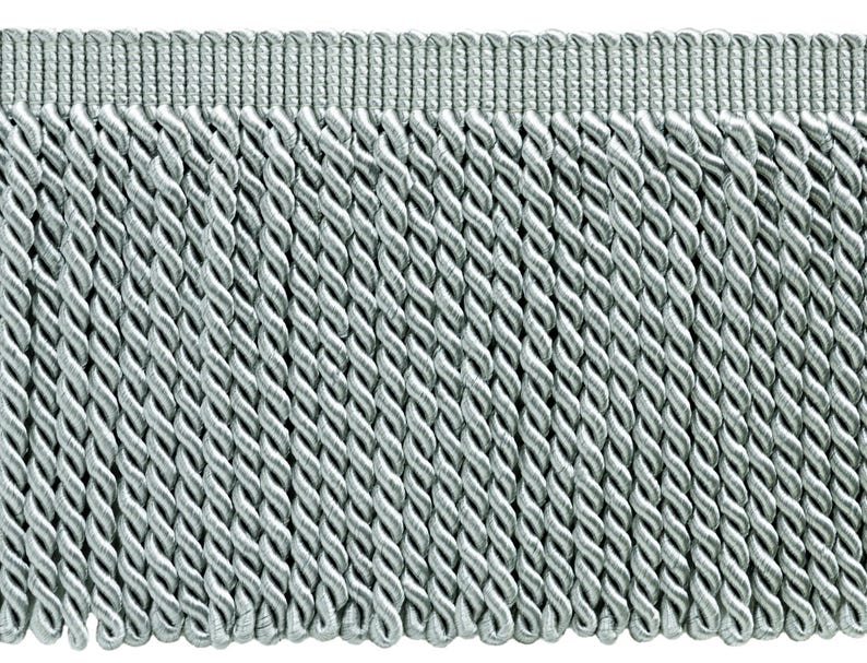 6" (15cm) Basic Solid Collection Traditional Satiny Bullion Fringe Trim (Style# BFS6), Silver Grey #049 (Grey Silver) 5 Yards (15 ft/4.5m) image 1