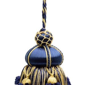 DÉCOPRO 4&quot; (10cm) Key Tassel, 3 1/2&quot; (8.5cm) Loop, accented with Crown Tassels # KTAX4, Nautical #1152 Sold Individually