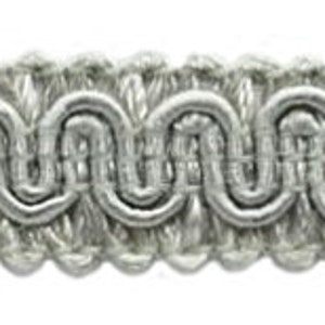 5/8" (1.5cm) Basic Solid Collection Scroll Gimp Braid Trim # 0058SG, Silver Grey #049 (Grey Silver) Sold By The Yard (36"/3 ft/0.9m) image 2
