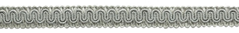 5/8" (1.5cm) Basic Solid Collection Scroll Gimp Braid Trim # 0058SG, Silver Grey #049 (Grey Silver) Sold By The Yard (36"/3 ft/0.9m) image 2