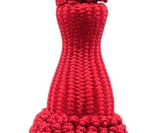 Dekoracyjny jedwabisty chwost do kluczy DÉCOPRO o długości 5 cali (12,5 cm), pętelka 5 cali (12,5 cm) nr SKT, wiśniowo-czerwony nr E13 (ciemnoczerwony) zestaw 2 szt.