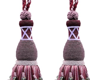 DÉCOPRO Tassel Curtain and Draperys Tassel Tieback, Tassel Length 10" (25cm), Spread 30" (76cm) # TBRW10 #VL01 Set of 2