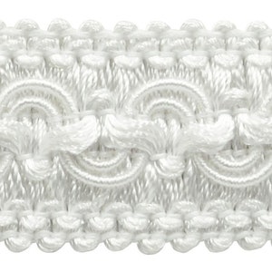 1&quot; (2.5cm) Solid Wide Gimp Braid Trim (0100SG), Pure White #A1 (Bright White) 10 Yards (30 ft/9.5m)