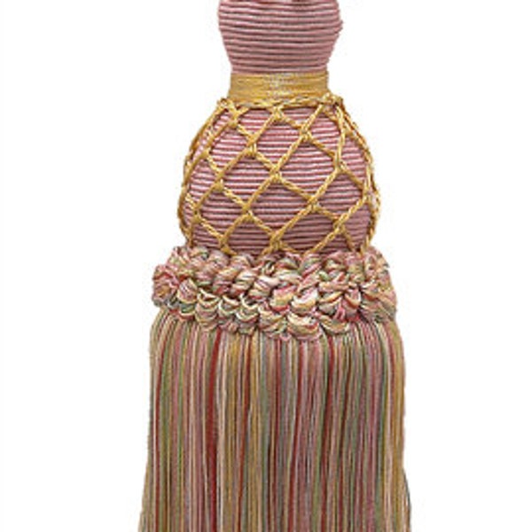 Tassel Tieback, Tassel Length 10" (25cm), 30" Spread (76cm) (Style# TBIN1) #3549 (Light Pink, White Ivory, Green Blue) Sold Individually