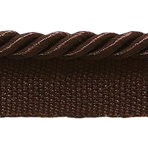 DÉCOPRO 3/16&quot; Small Shiny Twisted Rope Cord with Lip | Cord Trim # 0316S, Mocha Brown #D2 (Dark Chocolate Brown) 16 Yards (48 ft/14.5m)
