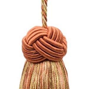 Chwost do kluczy 4 1/2" (11 cm), pętelka 4" (10 cm) z motywem tureckiej głowy (styl nr BTS045) nr 6122 (brązowo-czerwony, żółte złoto, rdzawo-pomarańczowy) Zestaw 2 sztuk