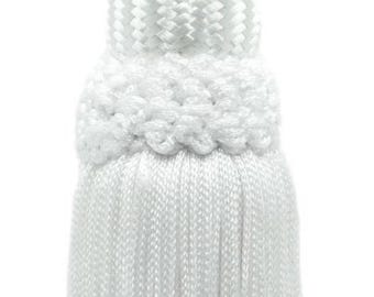 DÉCOPRO Decorative Silky 5" (12.5cm) Key Tassel, 5" (12.5cm) Loop# SKT, Pure White #A1 (Bright White) Sold Individually