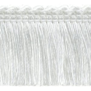 1 1/2&quot; (3.5cm) long Basic Trim Collection Brush Fringe Trim (0150SB), Pure White #A1 (Bright White) Sold By The Yard (36&quot;/3 ft/0.9m)