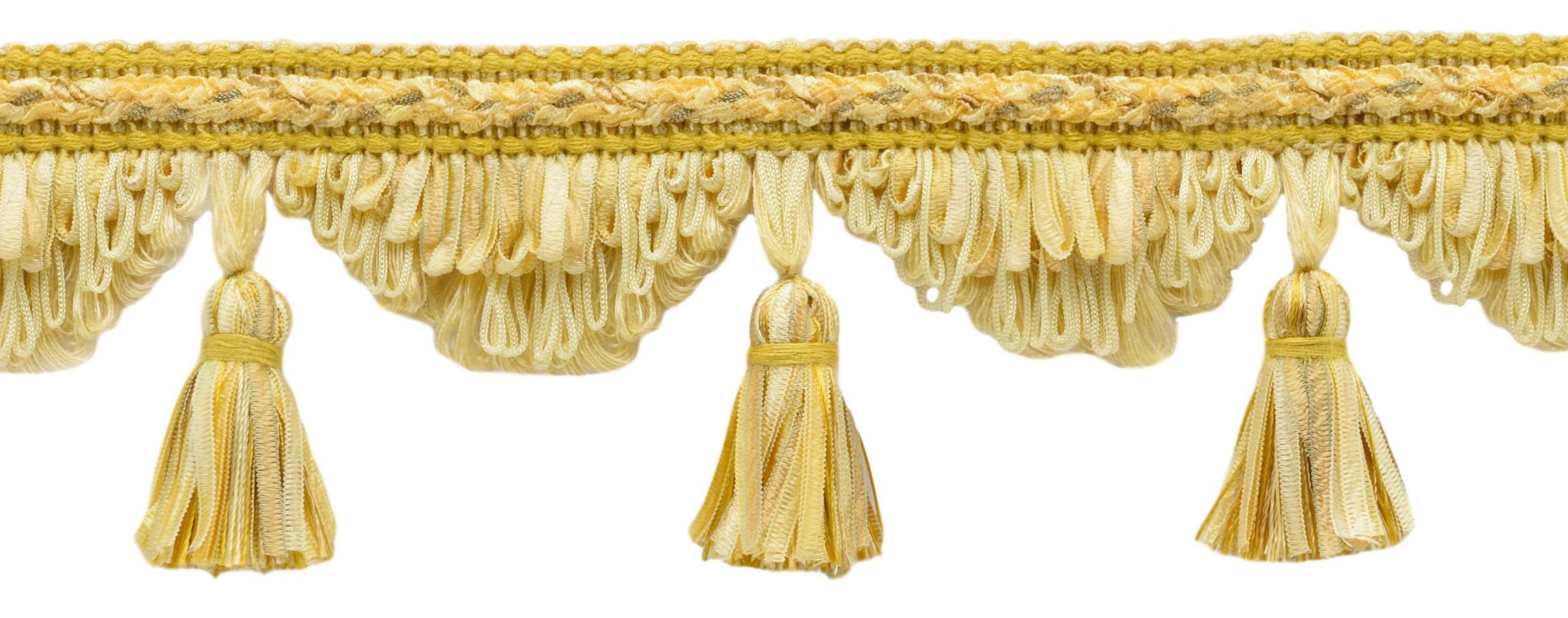 8 (20cm) Long Solid Chainette Fringe Trim (Style# CF08), Antique Gold #C4  (Dark Yellow Gold) Sold by The Yard (36/3 ft/0.9m)