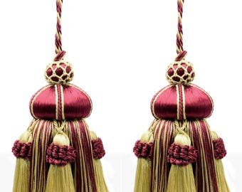 DÉCOPRO 12-Pack Dark Khaki Green Tassels - 3 Inch Chainette Craft Tassels With Loops