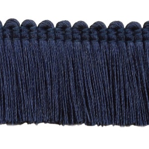 1 1/2&quot; (3.5cm) long Basic Trim Collection Brush Fringe Trim (0150SB), Navy Blue #J3 (Dark Blue) Sold By The Yard (36&quot;/3 ft/0.9m)
