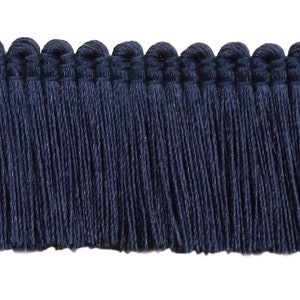 1 1/2" (3.5cm) long Basic Trim Collection Brush Fringe Trim (0150SB), Navy Blue #J3 (Dark Blue) Sold By The Yard (36"/3 ft/0.9m)