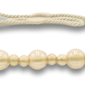 Rope Holdback Tieback, 26" Spread (66cm), Thick (RTB9920BEADED), Cream Ivory #A2 (Cream, Ivory, Off White) Sold Individually image 3
