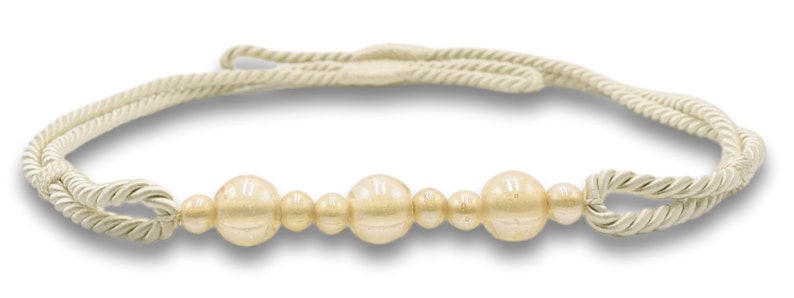 Rope Holdback Tieback, 26" Spread (66cm), Thick (RTB9920BEADED), Cream Ivory #A2 (Cream, Ivory, Off White) Sold Individually image 3