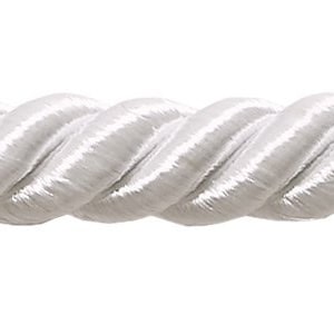 May include: White twisted rope trim, a decorative element for home decor projects.