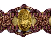 2 5cm Velour Medallion Gimp Braid Trim, Golden Brown Beige