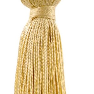 DÉCOPRO 3&quot; (7.5cm) Small Bell Tassel, 1&quot; (2.5cm) Loop | Craft Tassel # BT3, Light Gold #B7 (Light Yellow Gold) Sold Individually
