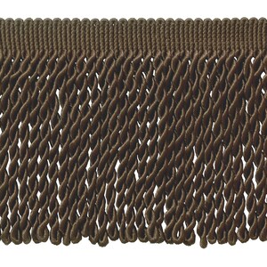 DÉCOPRO 6" (15cm) Decorative Bullion Fringe Trim, Traditional Satiny Finish # BFS6 Mocha Brown #D2 5 Yards (15 ft/4.5m)