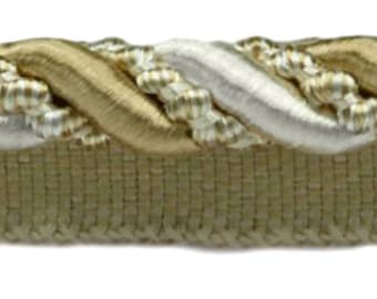 7/16" (1cm)   Rope Cord with Lip | Cord Trim #4001 (White Ivory, Cream Ivory, Light Beige) Sold By The Yard (36"/3 ft/0.9m)
